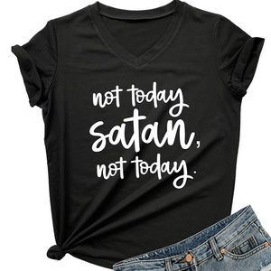 NWT Not Today Satan, Not Today Graphic Tee